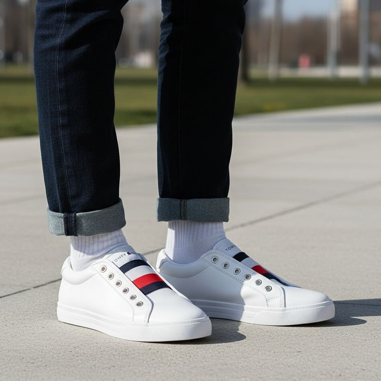 Zapatillas Tommy Hilfiger Laven Original Logo TM Color Blanco  5