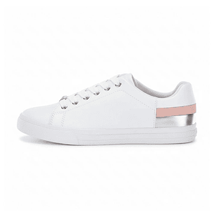 Zapatillas Tommy Hilfiger Laddi 2 Original Color Blanco y Rosado Para Mujer