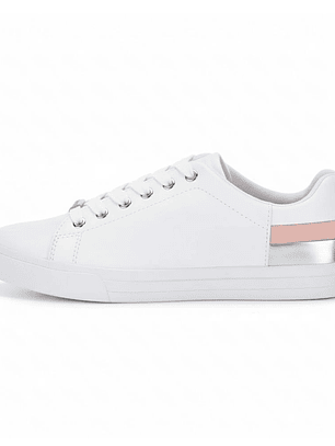 Zapatillas Tommy Hilfiger Laddi 2 Original Color Blanco y Rosado Para Mujer