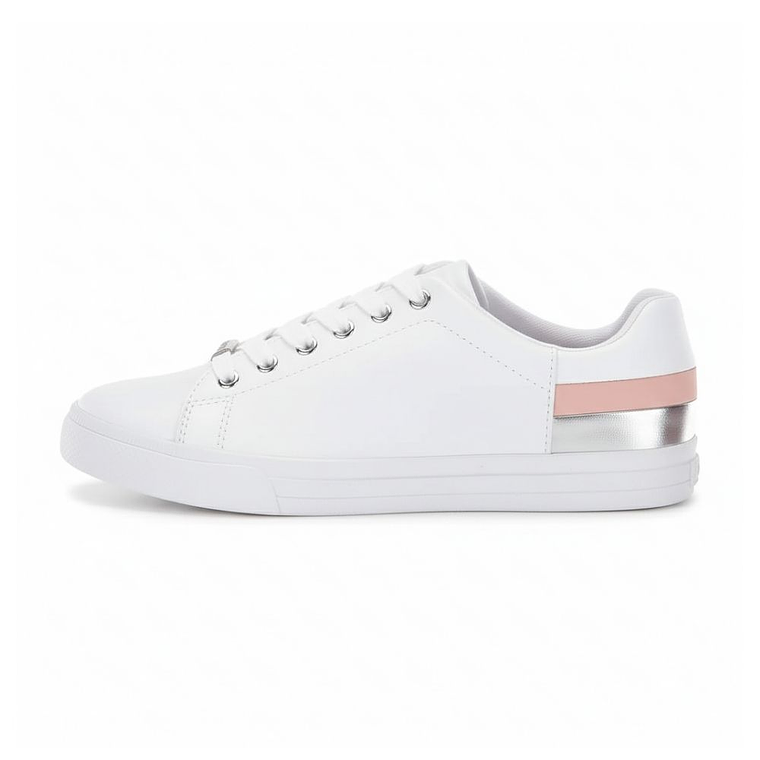 Zapatillas Tommy Hilfiger Laddi 2 Original Color Blanco y Rosado Para Mujer 1