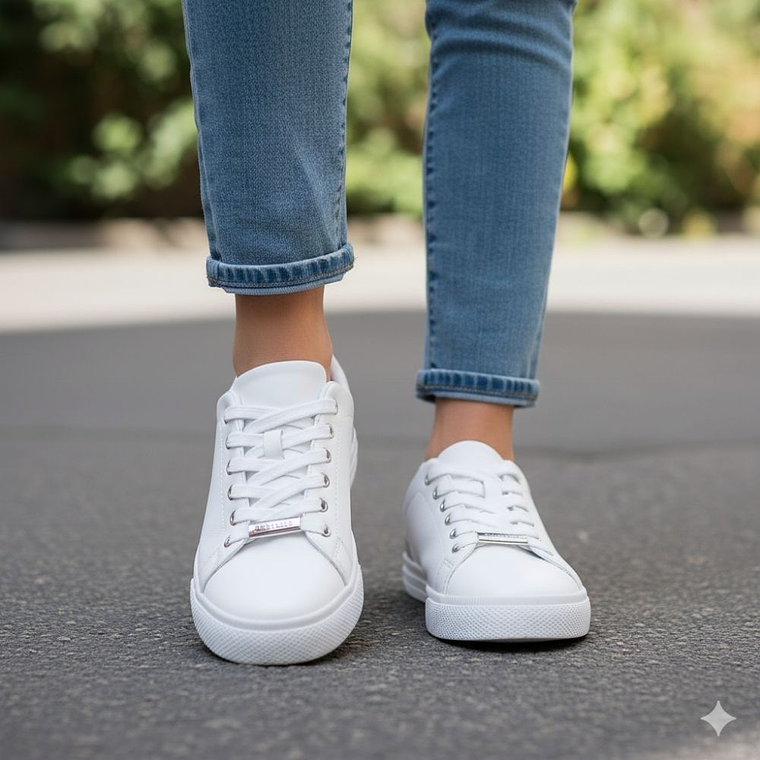 Zapatillas Tommy Hilfiger Laddi 2 Original Color Blanco y Rosado Para Mujer 5