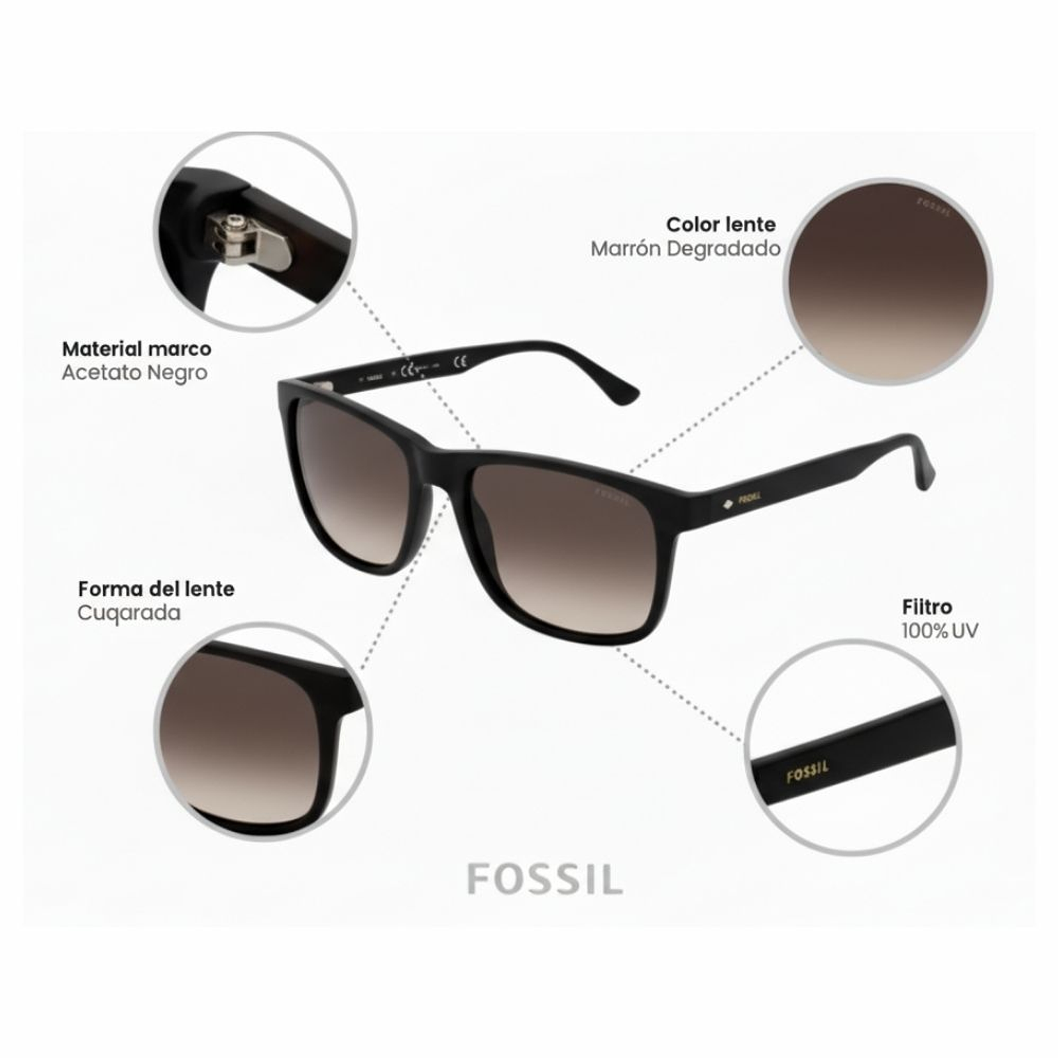 Lentes de Sol Fossil Outlook X82630 55 mm 6
