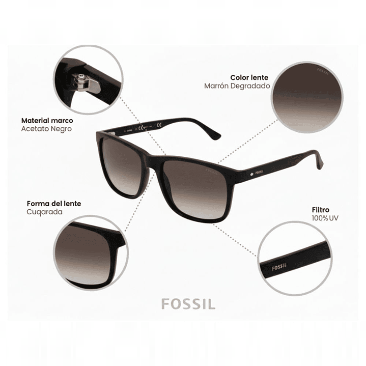 Lentes de Sol Fossil Outlook X82630 6