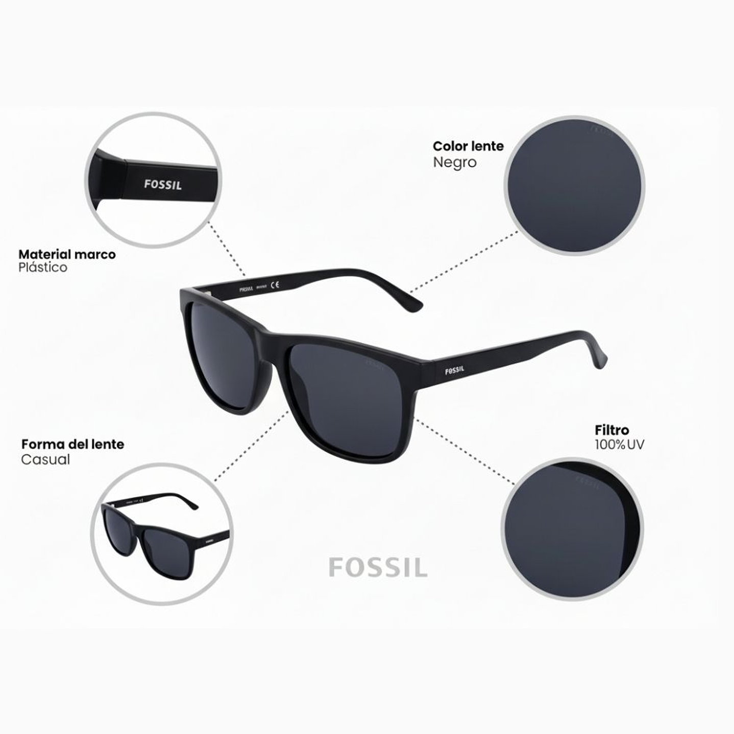 Lentes de Sol Fossil Outlook X80099 6