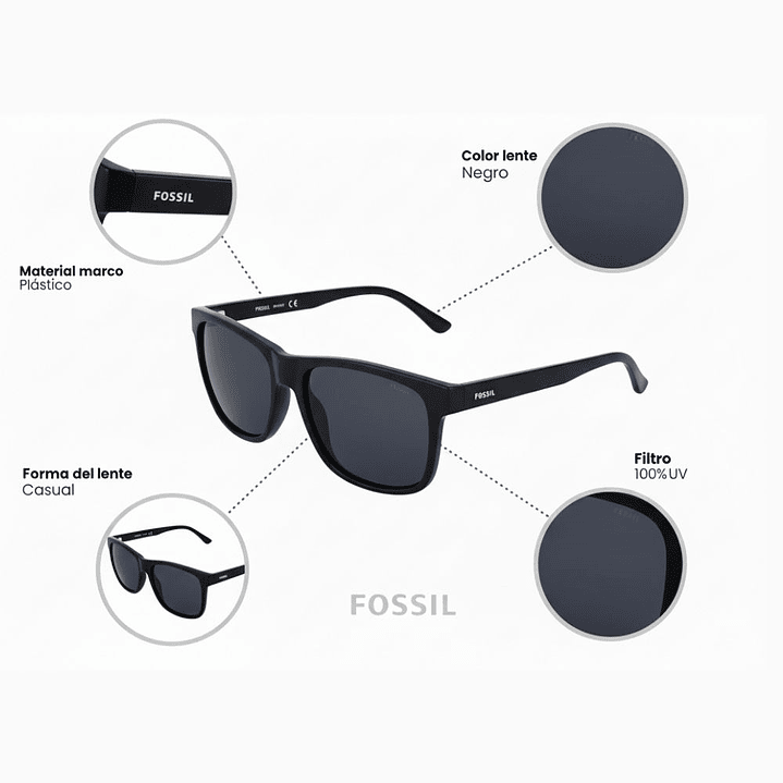 Lentes de Sol Fossil Outlook X80099 6