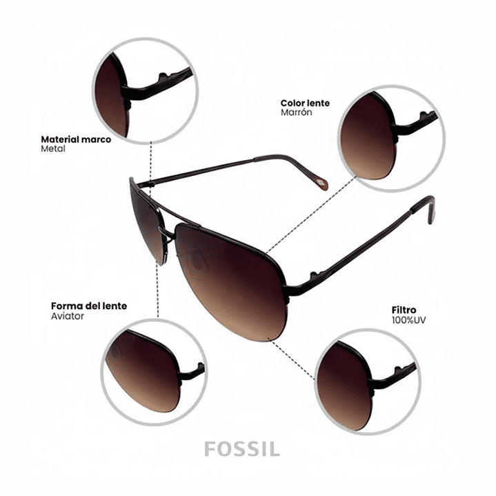 Lentes de Sol Fossil Outlook 66353539 6