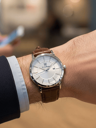 Reloj Analógo S. Coifman Original SC0552 Color Marrón - Blanco para Hombre