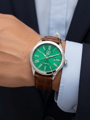 Reloj Analogo S. Coifman Original SC0559 Hombre Correa de Cuero Marrón-Verde