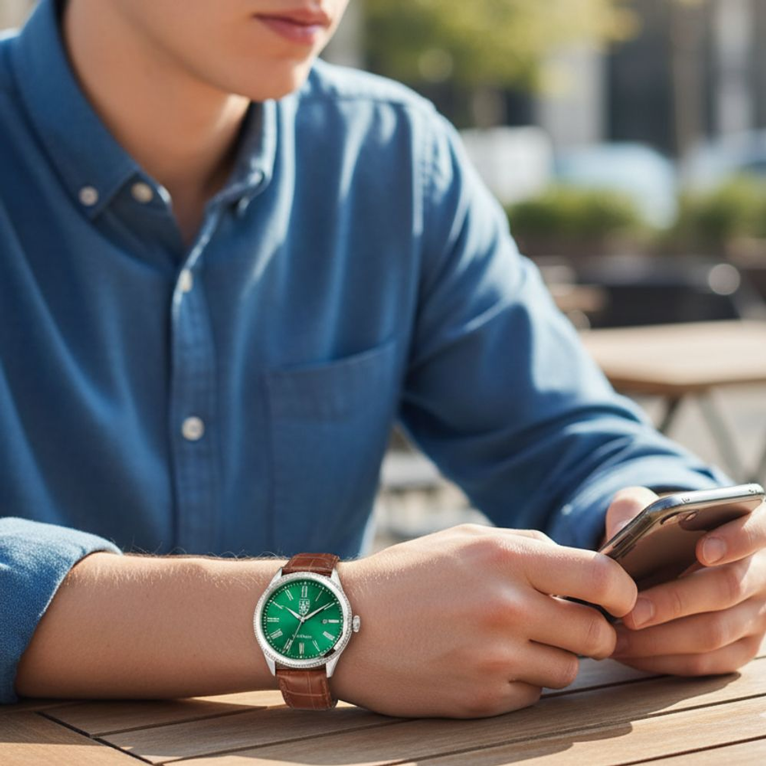 Reloj Analogo S. Coifman Original SC0559 Hombre Correa de Cuero Marrón-Verde 3