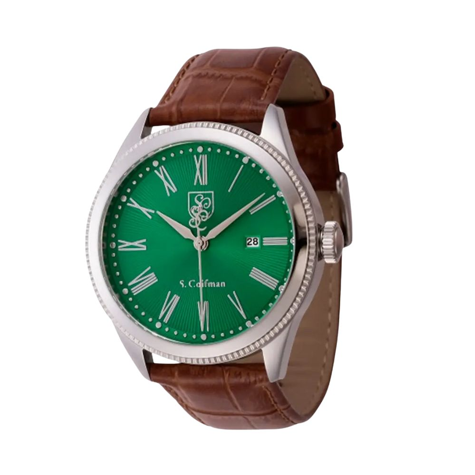Reloj Analogo S. Coifman Original SC0559 Hombre Correa de Cuero Marrón-Verde 1