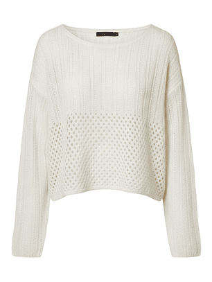 Sueter de punto TRAF Color Blanco Talla M