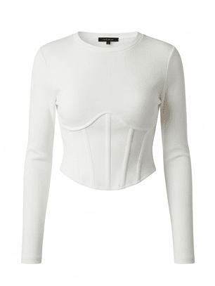 Blusa Manga Larga 4P162 Blanca Tangada Talla M