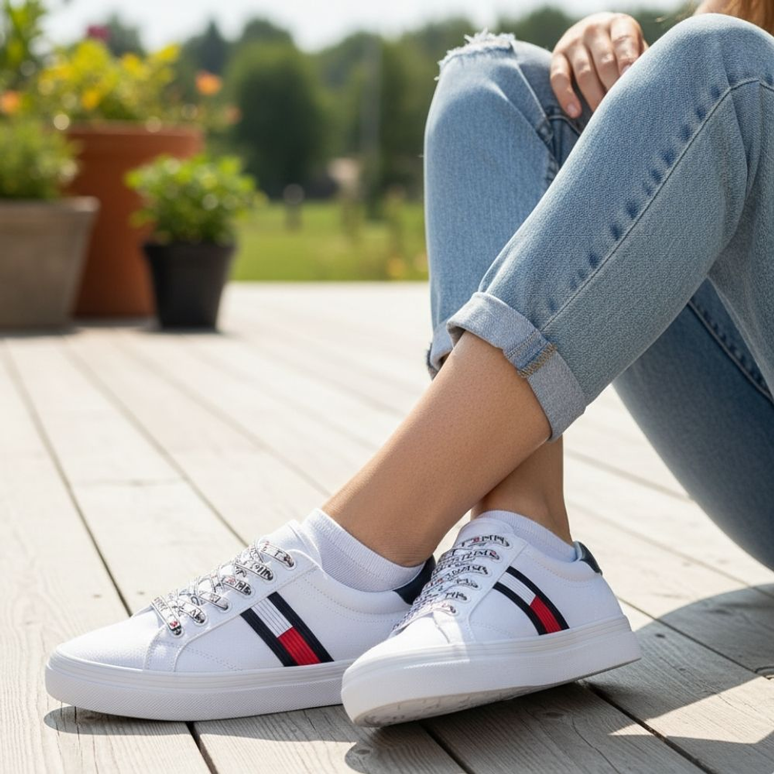 Zapatillas Tommy Hilfiger Fantim Original Color Blanco Unisex 5