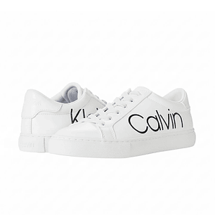 Zapatillas Urbanas Calvin Klein Modelo Cabre Color Blanco con Logo 