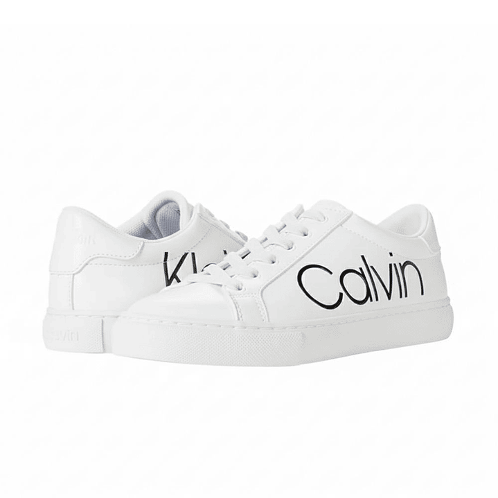 Zapatillas Urbanas Calvin Klein Modelo Cabre Color Blanco con Logo  2