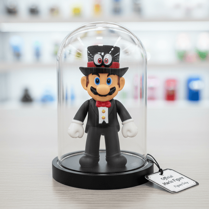 Muñeco Juguete Super Mario Bros - Mario con Cappy Traje Negro 12 cm 2
