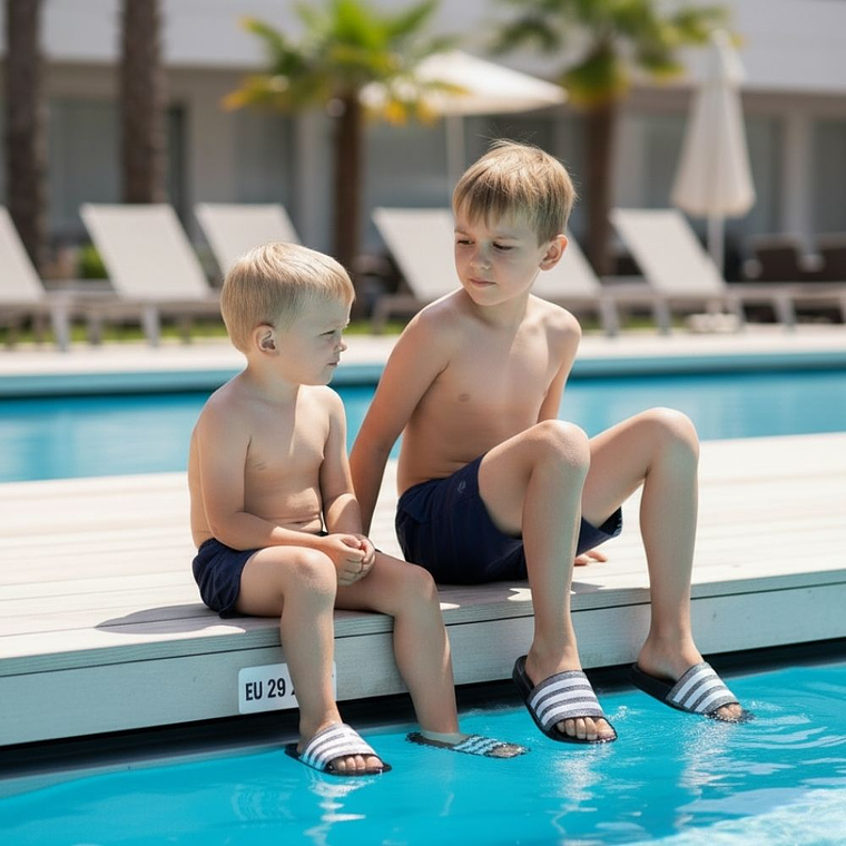 Sandalias Para Niños Adidas Kids Original Adilette Comfort FY8836 Color Negro 4