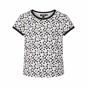 Polo Pionier Infantil Blanco Minnie Mouse con Patrón de Lunares