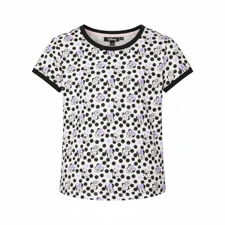 Polo Pionier Infantil Blanco Minnie Mouse con Patrón de Lunares 2