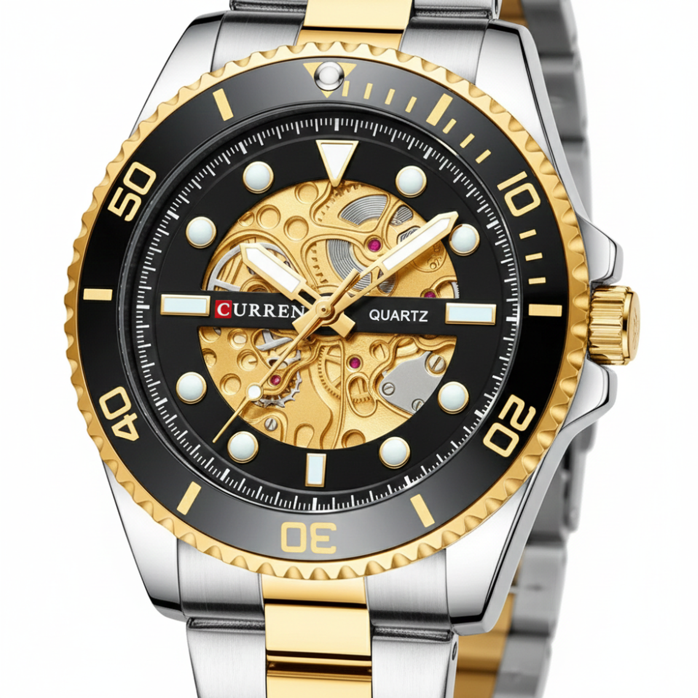 Reloj Análogo Curren KRED371901 8412 Hombre Plata y Dorado 3