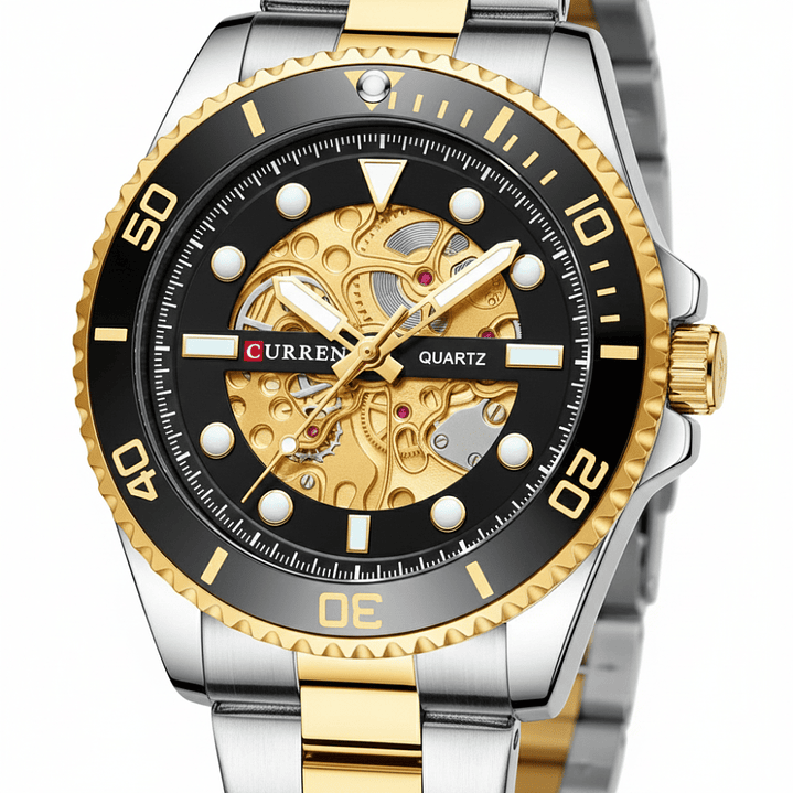 Reloj Análogo Curren KRED371901 8412 Hombre Plata y Dorado 3