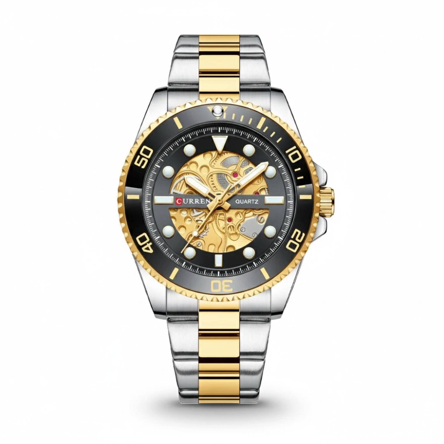 Reloj Análogo Curren KRED371901 8412 Hombre Plata y Dorado 1