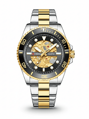 Reloj Análogo Curren KRED371901 8412 Hombre Plata y Dorado