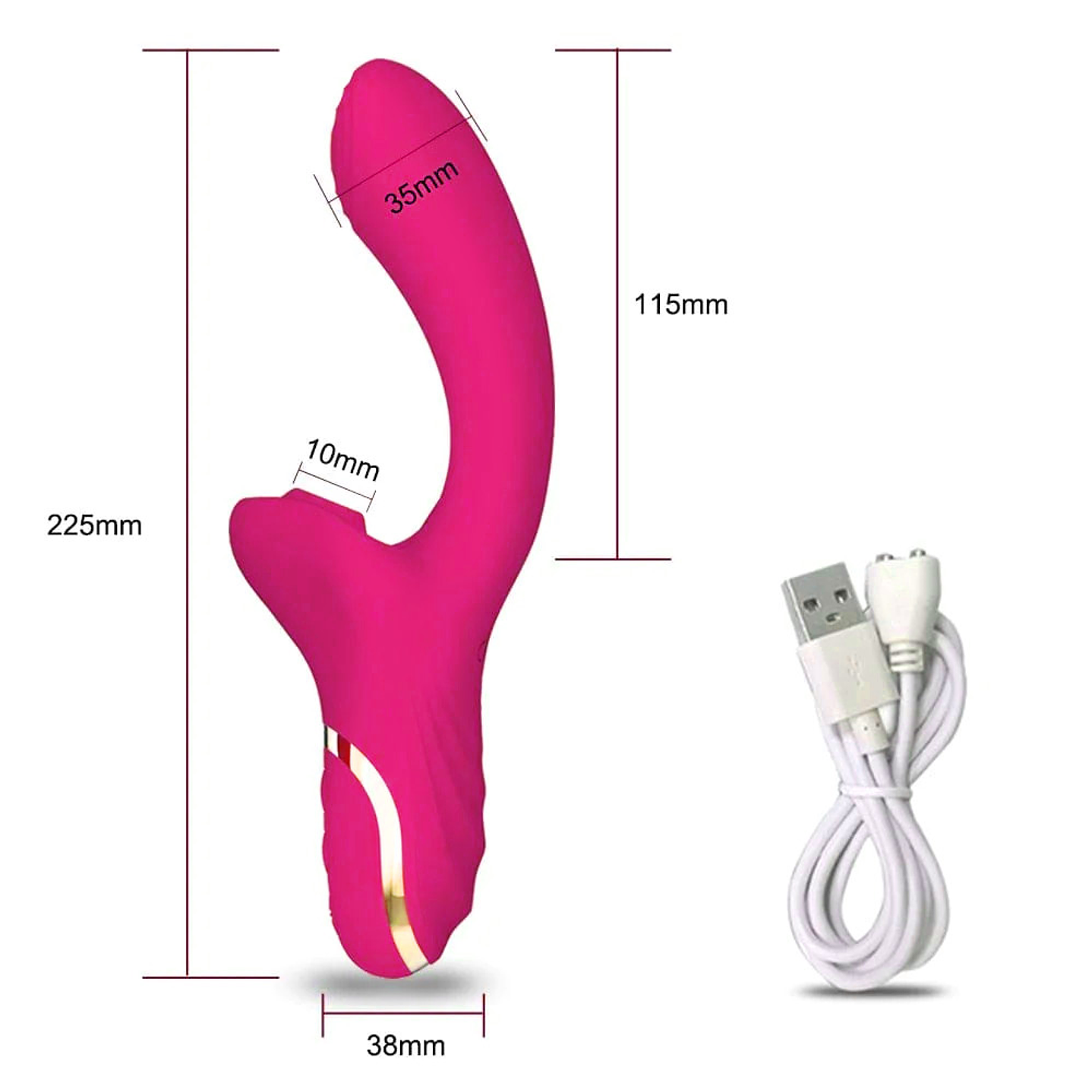 Adultos - Vibrador Consolador de Estimulación Dual / Rosado 3