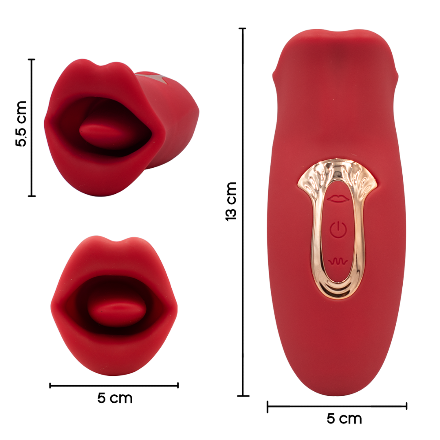 Adultos - Vibrador Consolador de Lengua Rojo Mujer USB Power 2