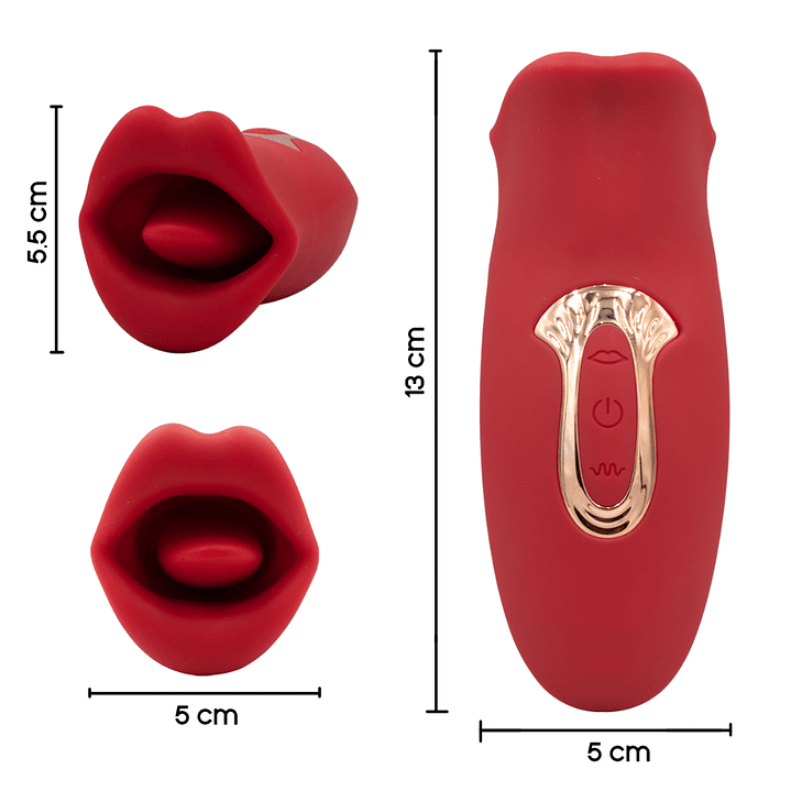 Adultos - Vibrador Consolador de Lengua Rojo Mujer USB Power 2
