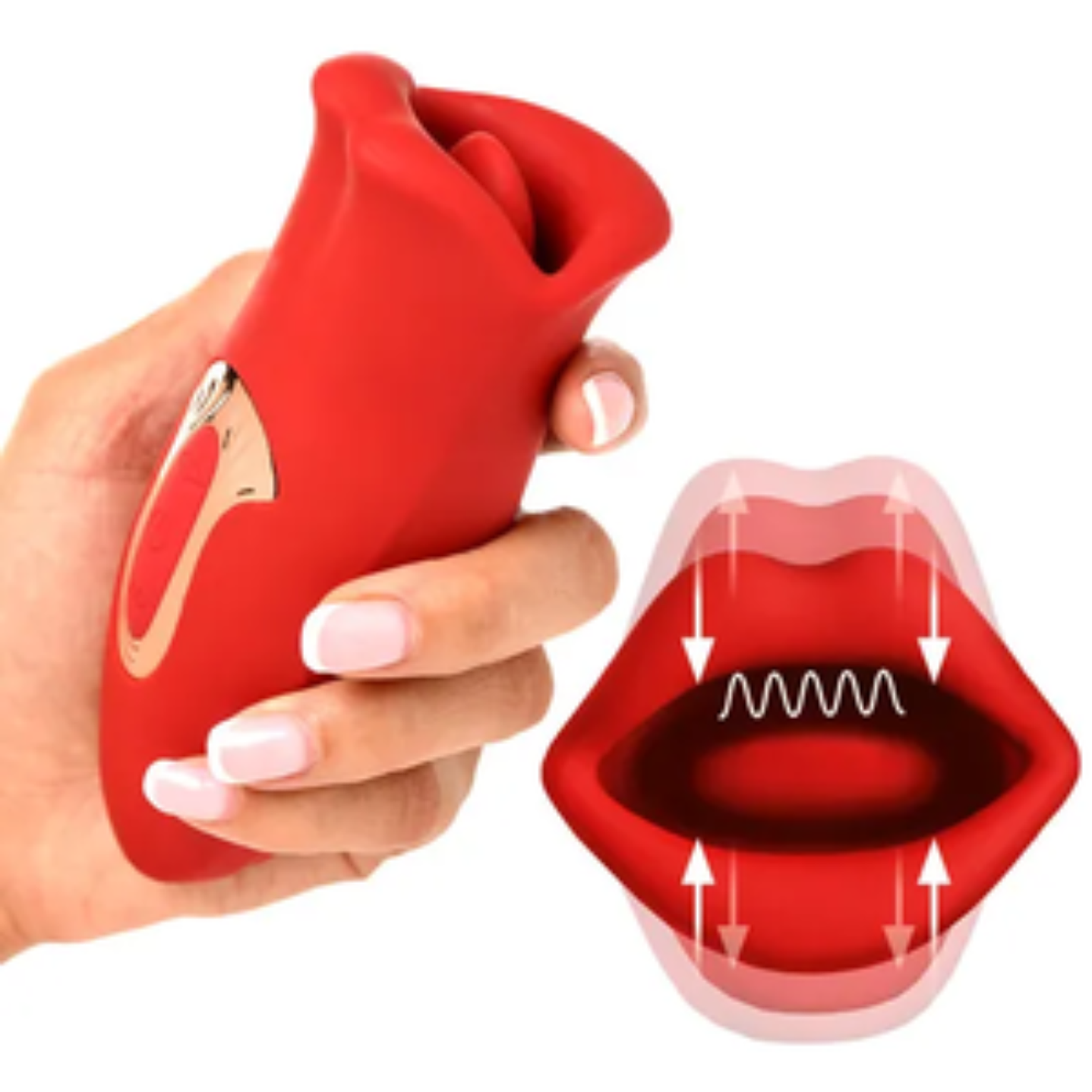 Adultos - Vibrador Consolador de Lengua Rojo Mujer USB Power 3