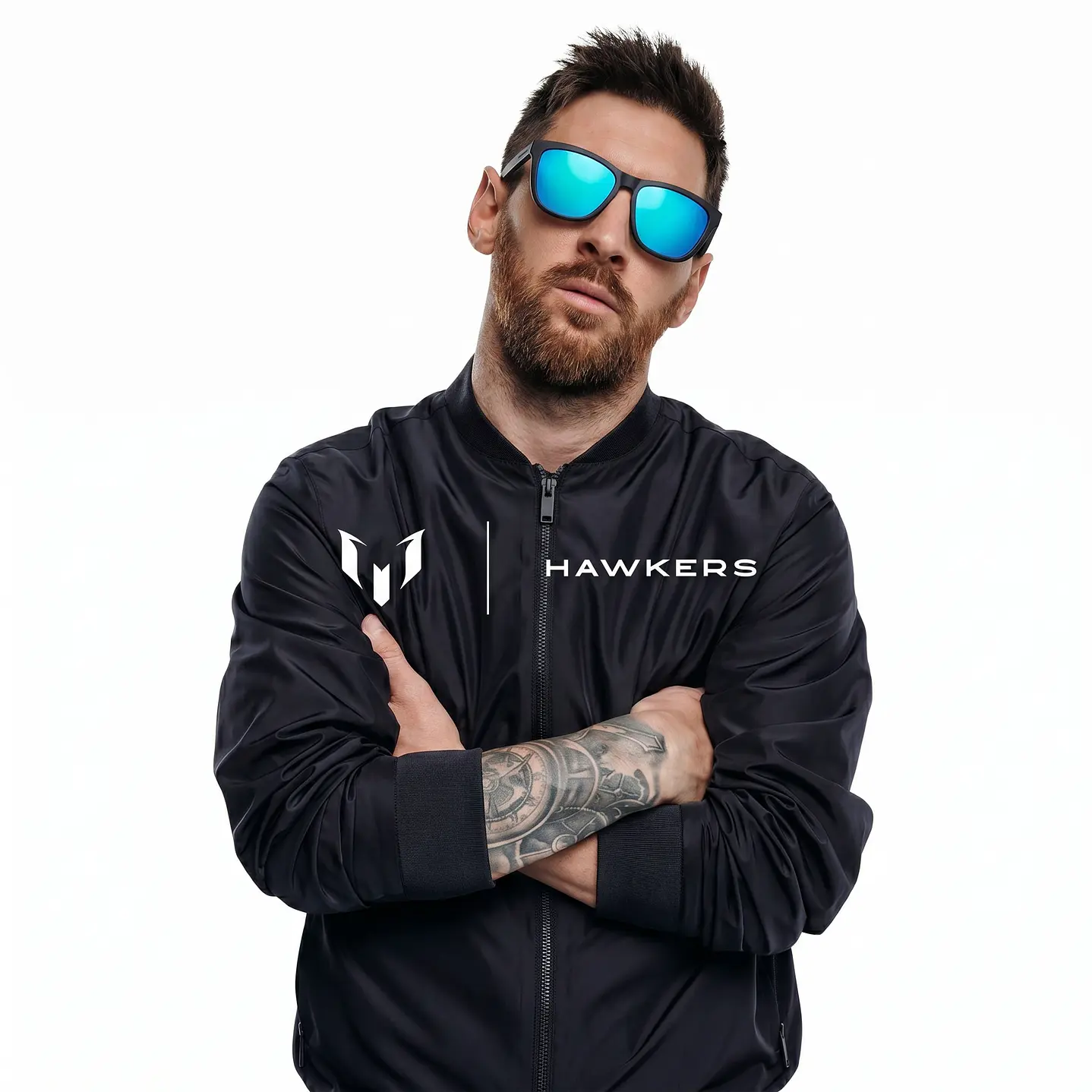 Lentes de Sol Hawkers One Raw HONR22BLT0 Negro Celeste Espejado Talla 54mm 2