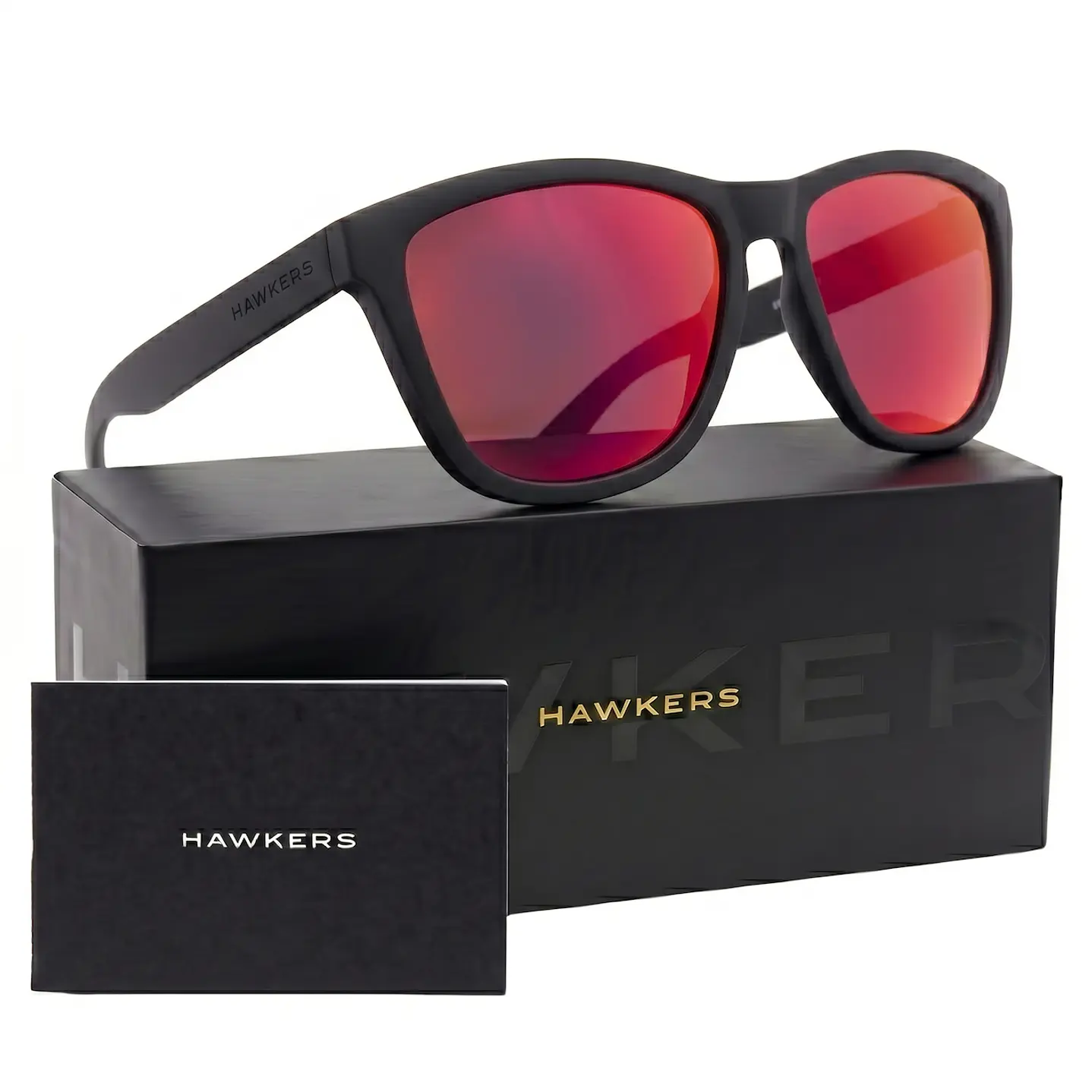 Lentes de Sol Hawkers One OTR48 Negro Mate Rojo Espejado Talla 54mm 1