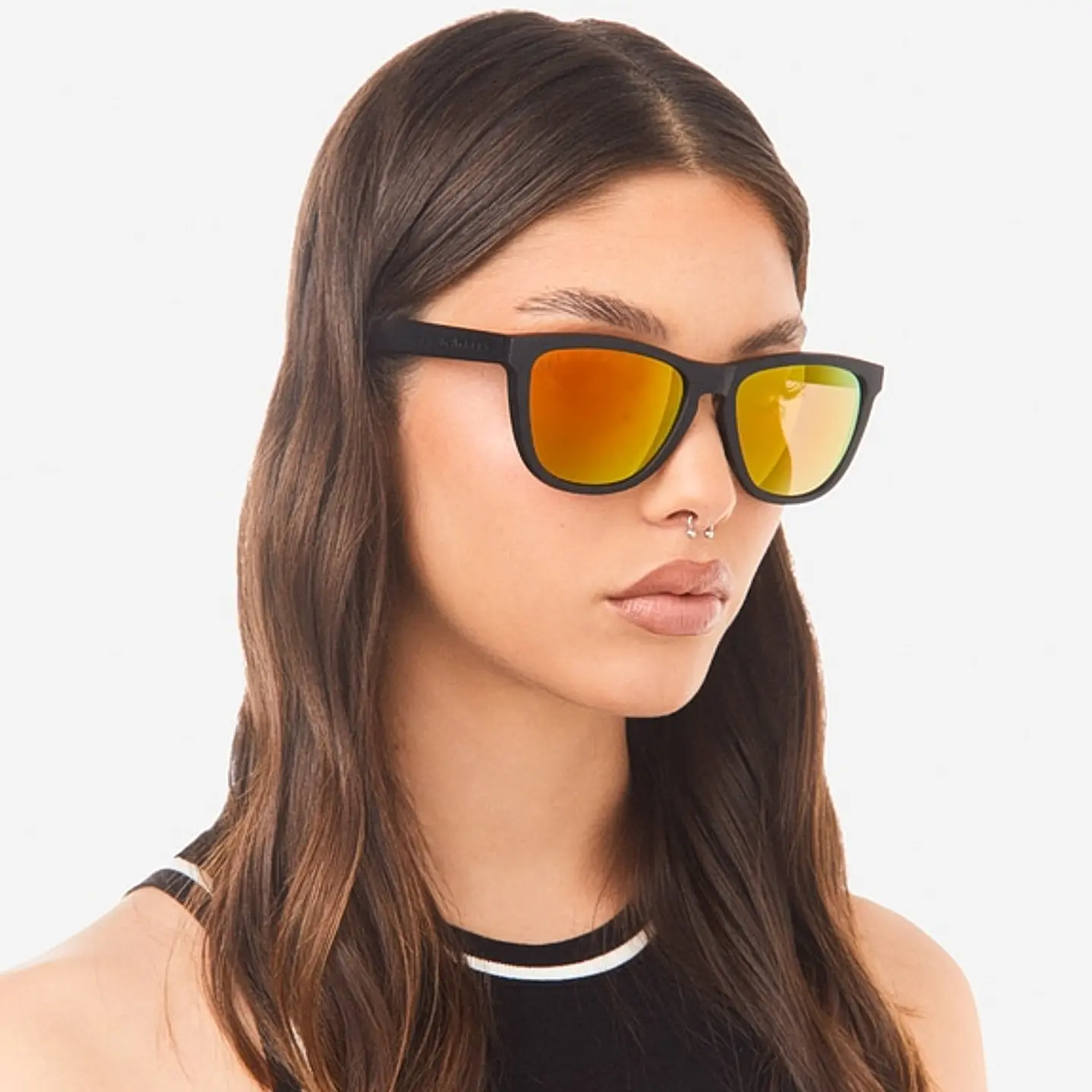 Lentes de Sol Hawkers One O18TR31 Negro Mate Naranja Espejado Talla 54mm 10