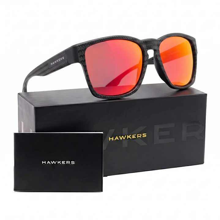 Lentes De Sol Polarizado Hawkers Core Raw Carbon Fiber Black Ruby HCRA25NRTP -Talla 56mm 1