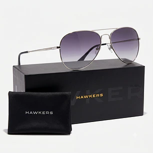 Lentes De Sol Polarizado Hawkers Hawk Silver Grey HHAW22SGMP - Talla 61mm