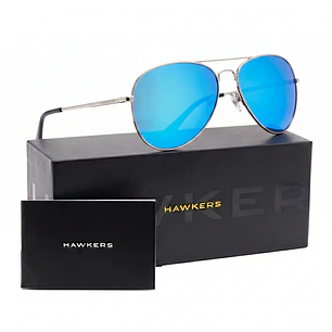 Lentes De Sol Polarizado Hawkers Hawk Silver Blue HHAW22SLMP - Talla 61mm