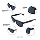 Lentes de Sol Levis Outlook X14082 Negro Unisex - Talla 53mm - Miniatura 7