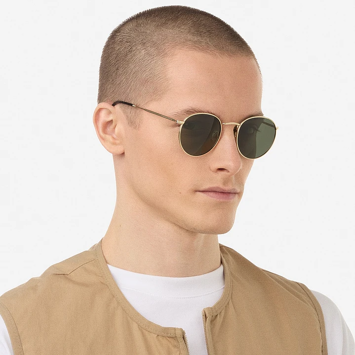Lentes de Sol Polarizado Hawkers Moma Midtown Gold Green HMMI22DEMP - Talla 49mm 2