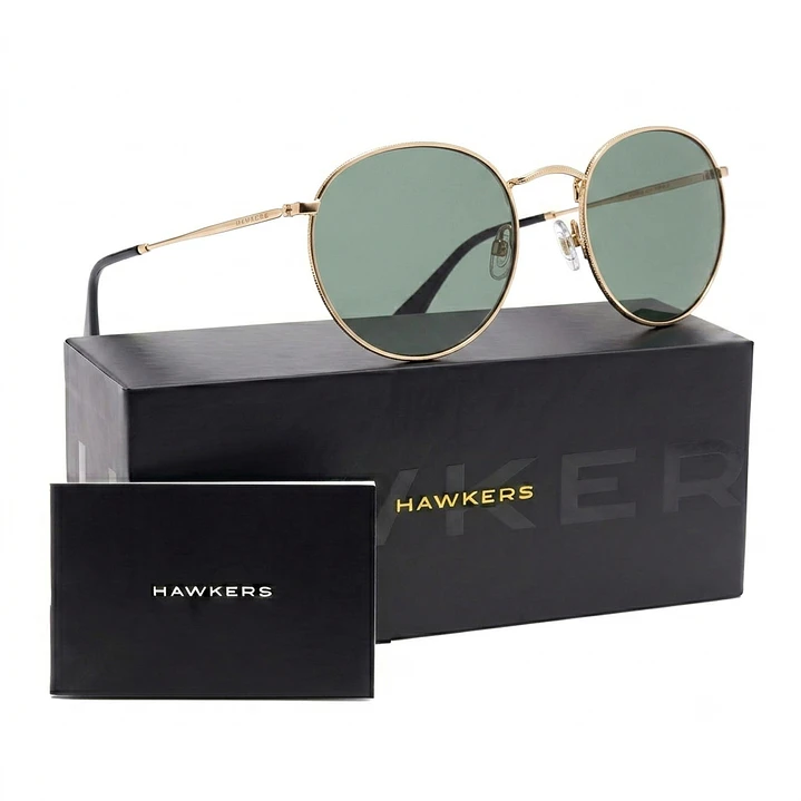 Lentes de Sol Polarizado Hawkers Moma Midtown Gold Green HMMI22DEMP - Talla 49mm 1