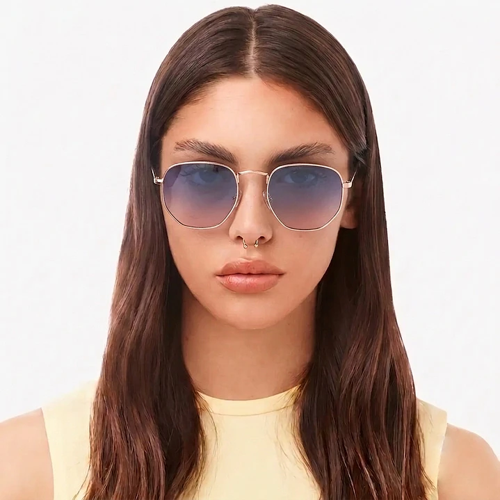 Lentes de Sol Polarizado Hawkers Sixgon Drive  Rose Gold Blue HSDR22KLMP - Talla 50mm 2