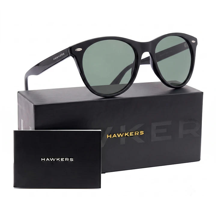 Lentes de Sol Polarizado Hawkers Harlow Black Verde HHAR22BETP - Talla 54mm 1