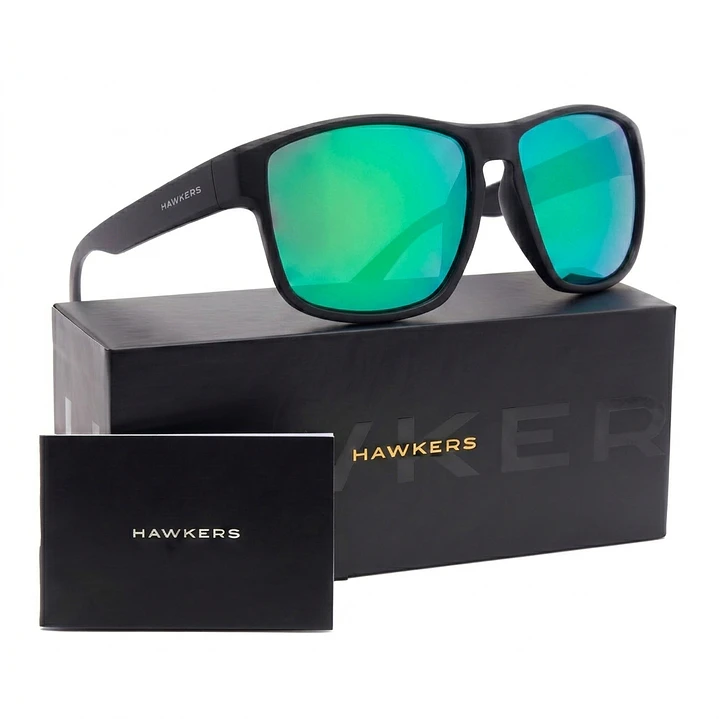 Lentes de Sol Hawkers Faster Raw Black Verde Espejado HFRA22BFT0 - Talla 58mm 1