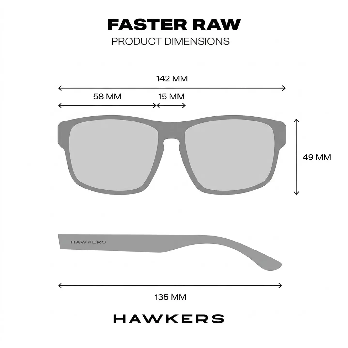 Lentes de Sol Hawkers Faster Raw Black Verde Espejado HFRA22BFT0 - Talla 58mm 3