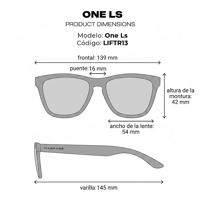 Lentes de Sol Hawkers One Ls LIFTR13 Celeste Gris Espejado Mujer - Talla 54mm 3
