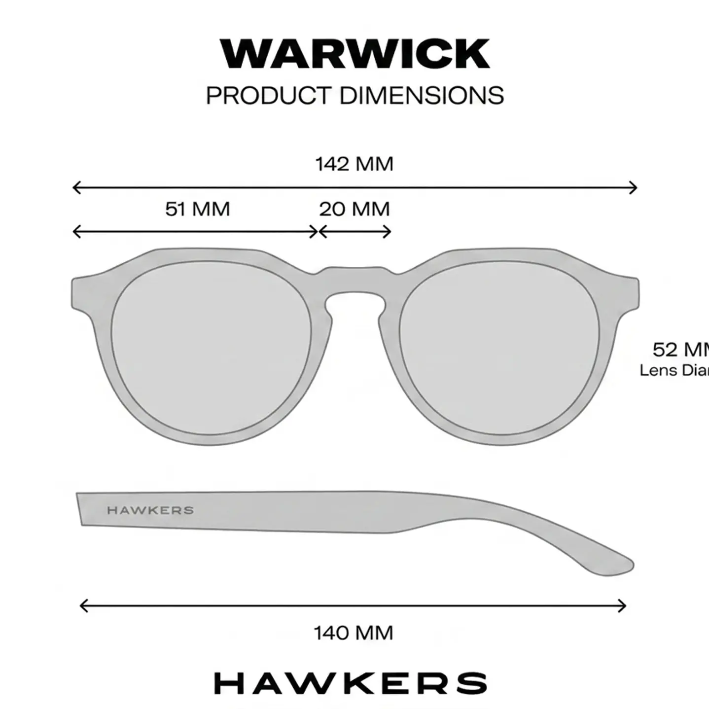 Lentes de Sol Hawkers Warwick Blanco Rosado W18TR15 - Talla 51mm 4