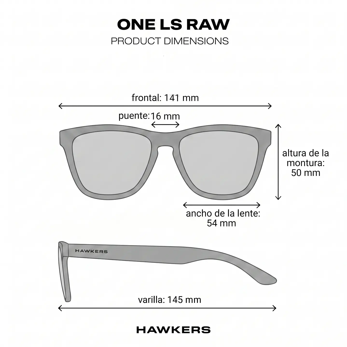 Lentes De Sol Hawkers One Ls Raw Black Chrome HOLR21BLT0 - Talla 54mm 4