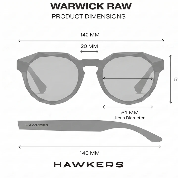 Lentes De Sol Polarizado Hawkers Warwick Raw Black HWRA21BBTP - Talla 51mm 4