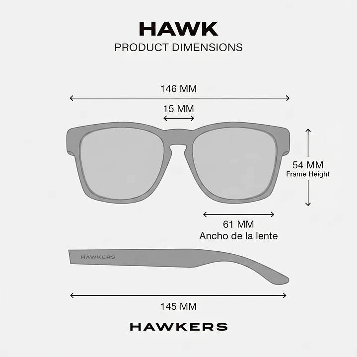 Lentes De Sol Polarizado Hawkers Hawk Black Grey HHAW22BGMP - Talla 61mm 4