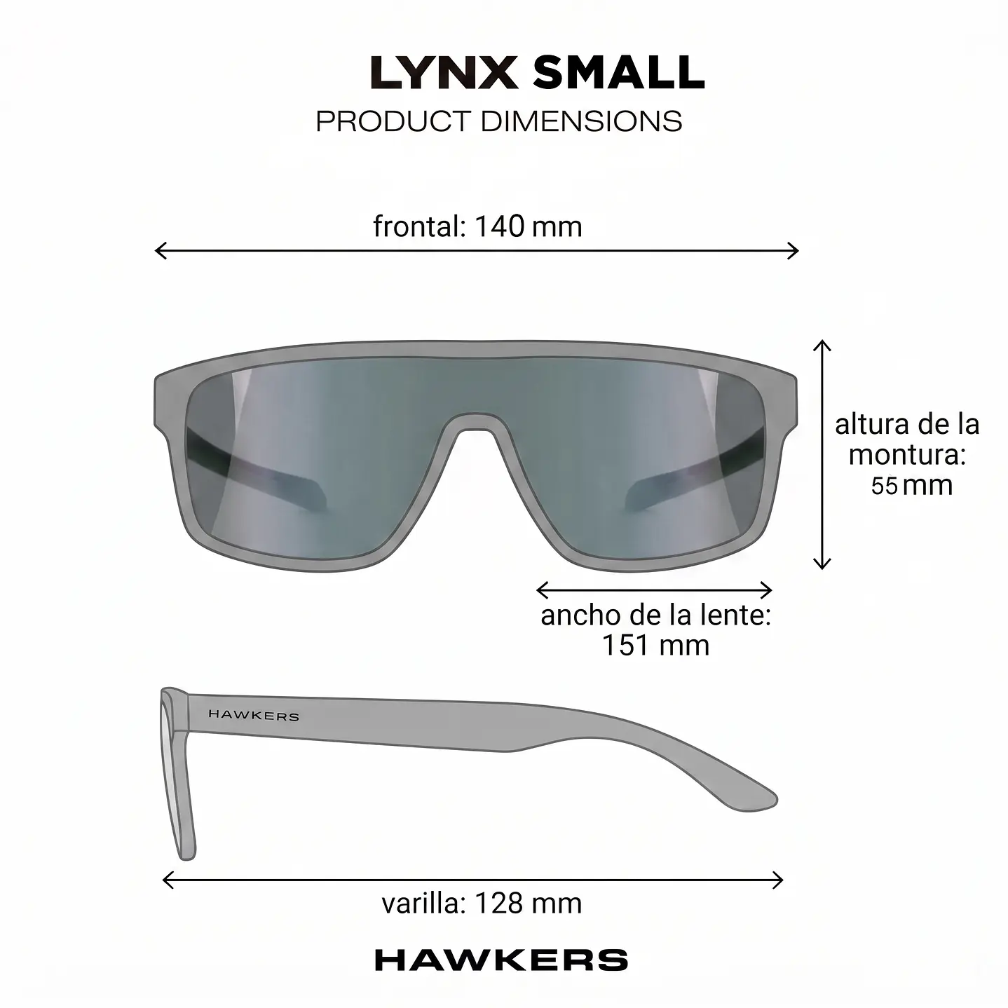 Lentes De Sol Deportivo Hawkers Lynx Small Black Smoke Flash HLYS25BGT0 - Talla 151mm 4